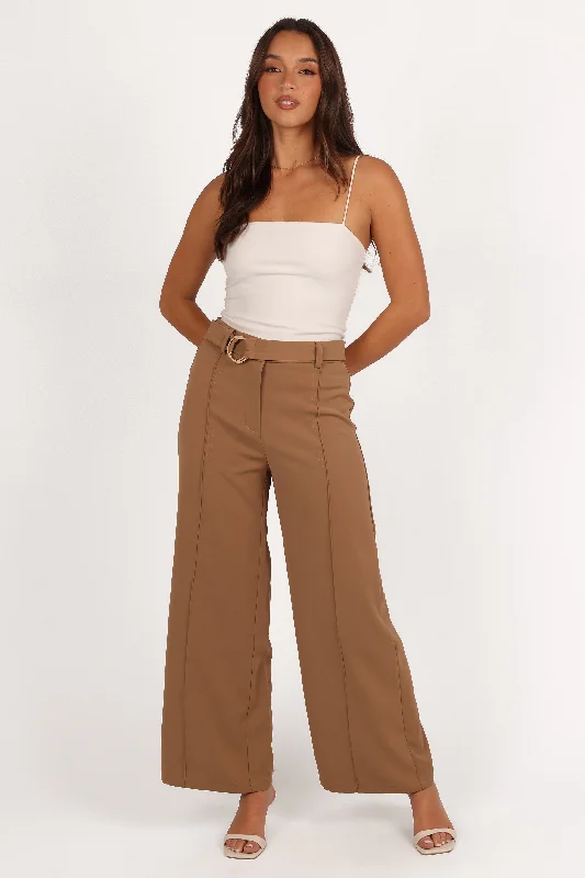 Charming Women's Clothes For Special Events Elaine Belted Pant - Mocha