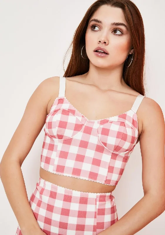 Timeless Women's Garments We Belong Together Gingham Bustier Top