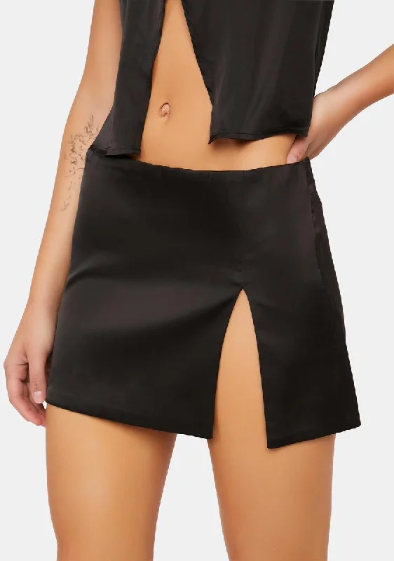 Women's Everyday Apparel Silky Satin Micro Skirt