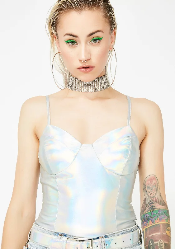 Vintage-Inspired Garments Cosmic Tease Hologram Bustier