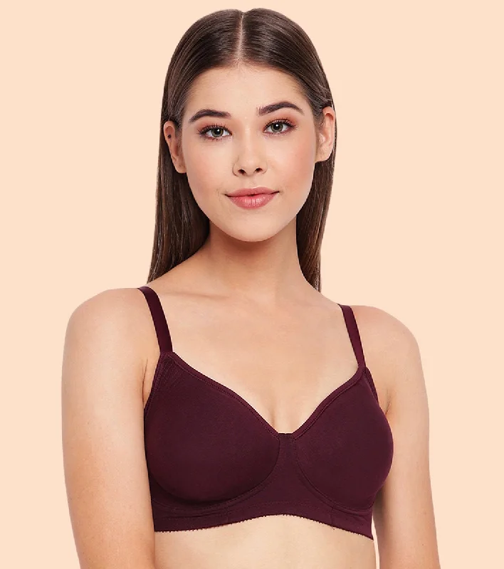 Women's High-Fashion Outfit Enamor Fab-Cool A042 Side Support Shaper Stretch Cotton Everyday Bra for Women- High Coverage, Non Padded and Wirefree - Purple Women's High-Fashion Outfit Enamor Fab-Cool A042 Side Support Shaper Stretch Cotton Everyday Bra for Women- High Coverage, Non Padded and Wirefree - Purple