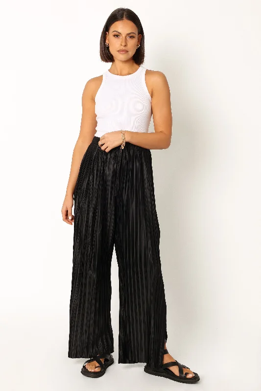 Women's Clothing Apparel Sasha Pleated Pants - Black