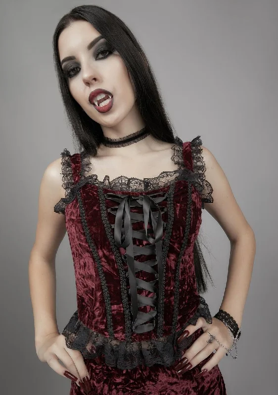 Women's High-Fashion Garments Killer In Me Velvet Bustier