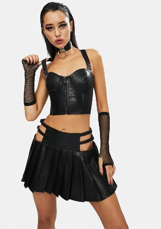 Women's Outdoor Activity Garments Night Craze Vegan Leather Bustier