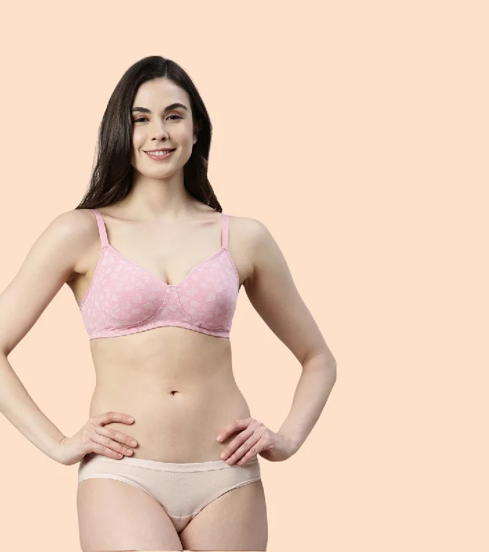 Women's Office Outfit Enamor Fab-Cool A042 Side Support Shaper Stretch Cotton Everyday Bra for Women- High Coverage, Non Padded and Wirefree - Ginkoscattered Print Women's Office Outfit Enamor Fab-Cool A042 Side Support Shaper Stretch Cotton Everyday Bra for Women- High Coverage, Non Padded and Wirefree - Ginkoscattered Print