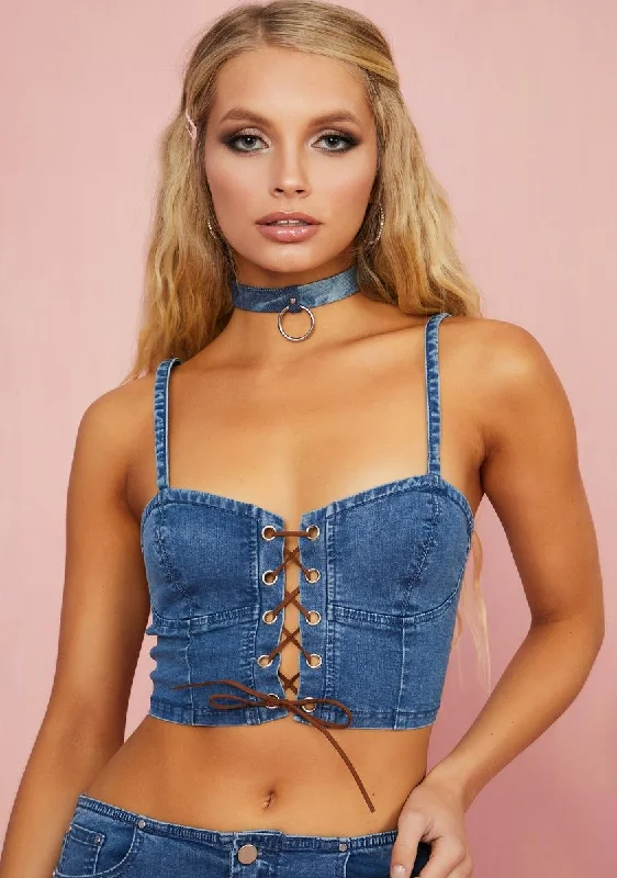 Women's Formal Clothes Dime Store Cowgirl Denim Bustier