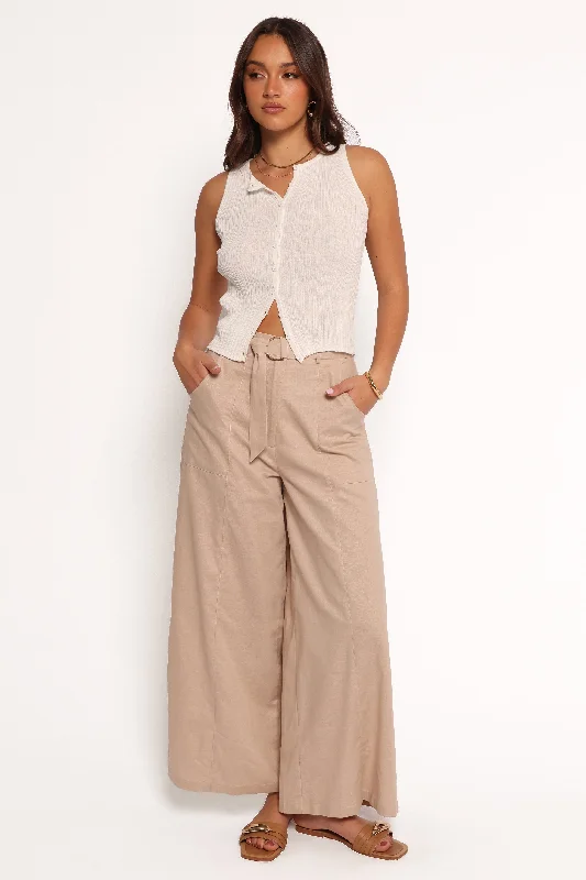 Stylish Outerwear Clothes For Women Sadie Wide Leg Pant - Oatmeal