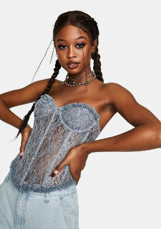 Women's Apparel The Dusty Blue Plaza Bustier