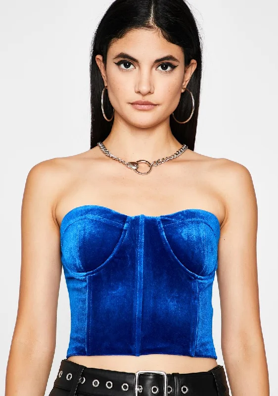 Women's Outerwear Attire Royal Hots For You Velvet Bustier