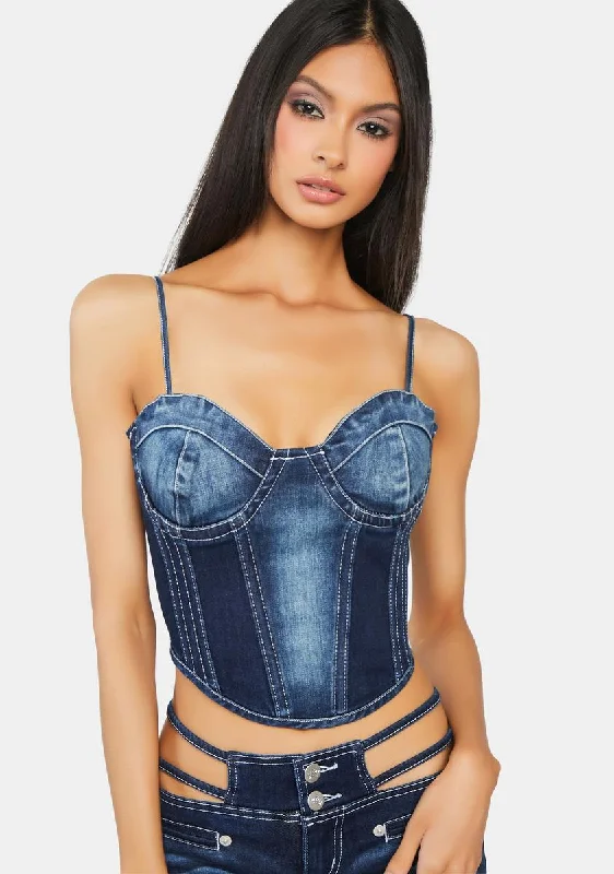 Fashionable Women's Clothing Harley Denim Bustier