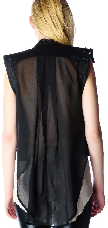 Affordable Luxury Women's Apparel High Low Moto Vest