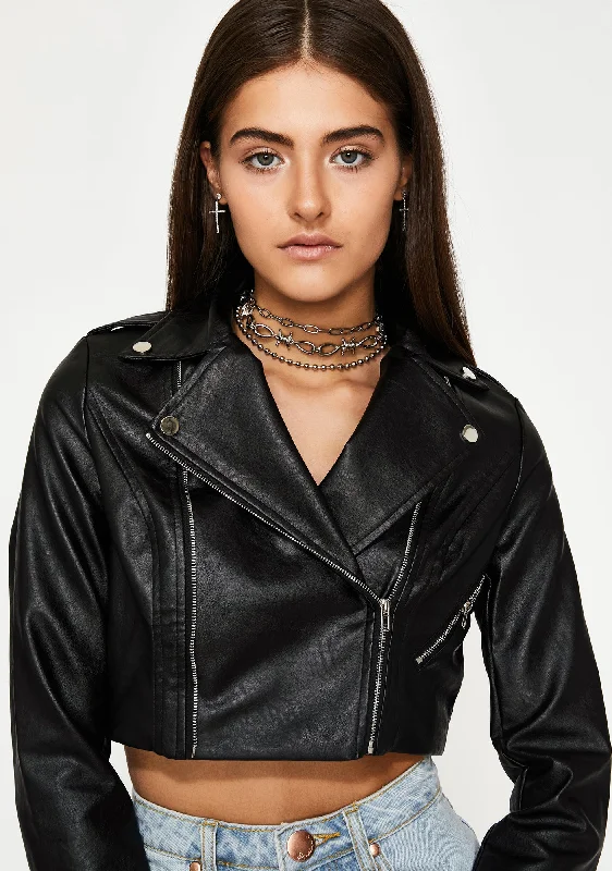 Women's Travel Attire Night Ride Or Die Moto Jacket