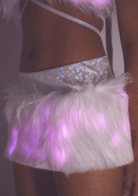 Women's Party Outfit Pink Hype Hologram Light-Up Skirt