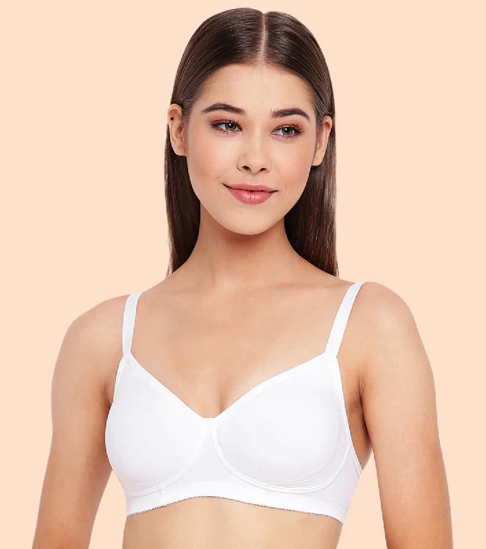 Women's Activewear Outfit Enamor Fab-Cool A042 Side Support Shaper Stretch Cotton Everyday Bra for Women- High Coverage, Non Padded and Wirefree - White Women's Activewear Outfit Enamor Fab-Cool A042 Side Support Shaper Stretch Cotton Everyday Bra for Women- High Coverage, Non Padded and Wirefree - White