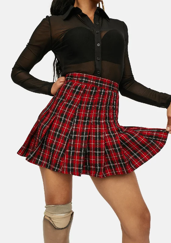 Women's Outerwear Apparel Rock Your World Plaid Pleated Skirt