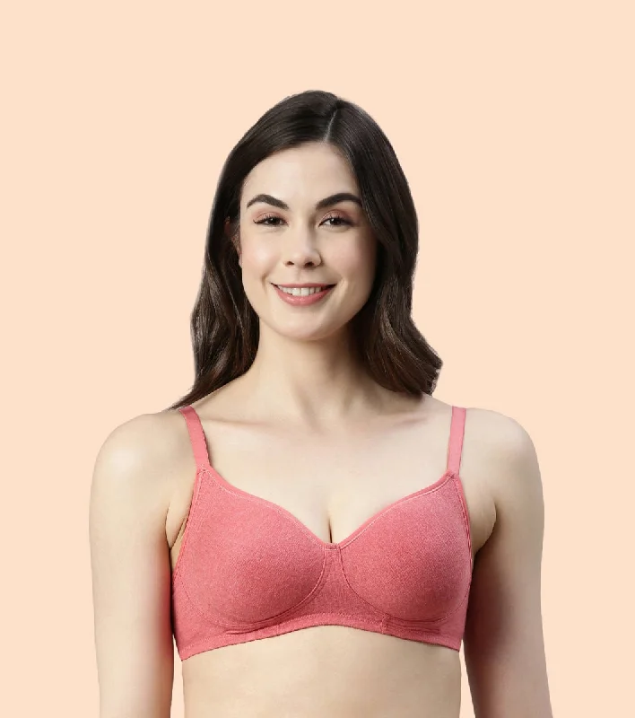 Women's Formal Event Outfit Enamor Fab-Cool A042 Side Support Shaper Stretch Cotton Everyday Bra for Women- High Coverage, Non Padded and Wirefree - Tomato Melange Women's Formal Event Outfit Enamor Fab-Cool A042 Side Support Shaper Stretch Cotton Everyday Bra for Women- High Coverage, Non Padded and Wirefree - Tomato Melange
