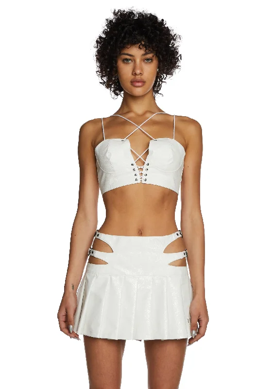 Women's Work Outfit Replay Strappy Bustier Bra - White