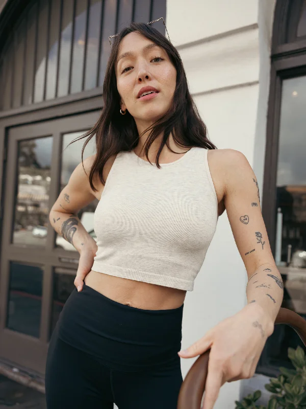 Women's Stylish Professional Apparel Sublime® Bamboo Maternity & Nursing Longline Bra Top | Oatmeal Heather Women's Stylish Professional Apparel Sublime® Bamboo Maternity & Nursing Longline Bra Top | Oatmeal Heather