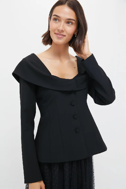 Women's Chic Outerwear Attire Black Monroe Top