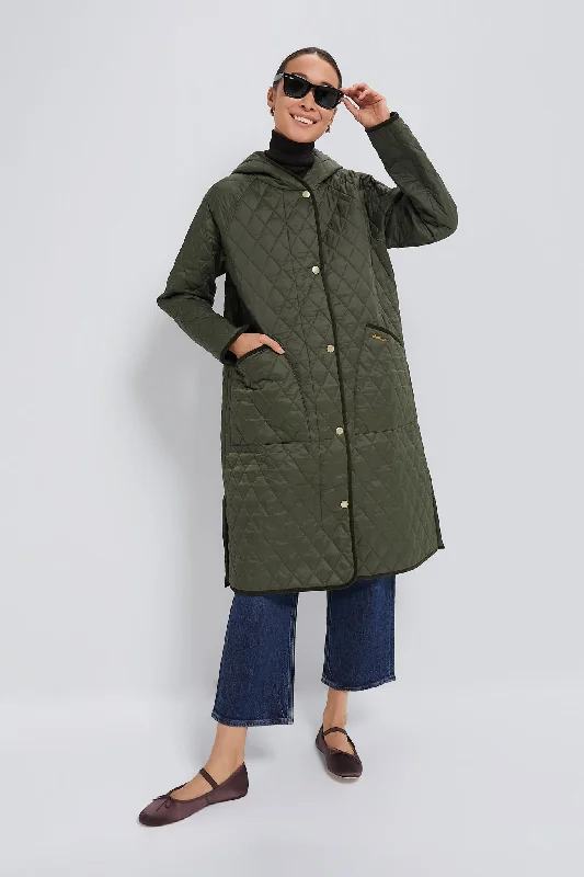 Women's Festive Attire Olive Harmby Quilted Coat