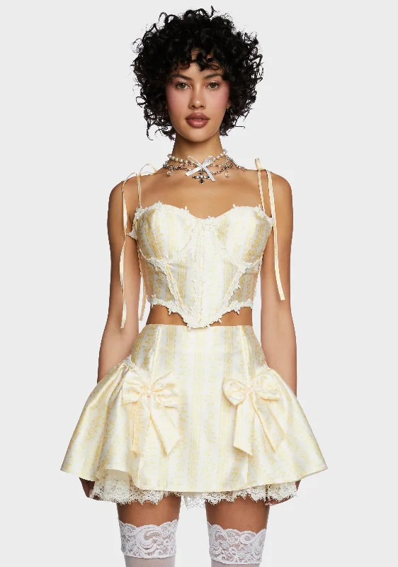 Women's Elegant Evening Attire Scandal Sheet Bustier Top - Yellow