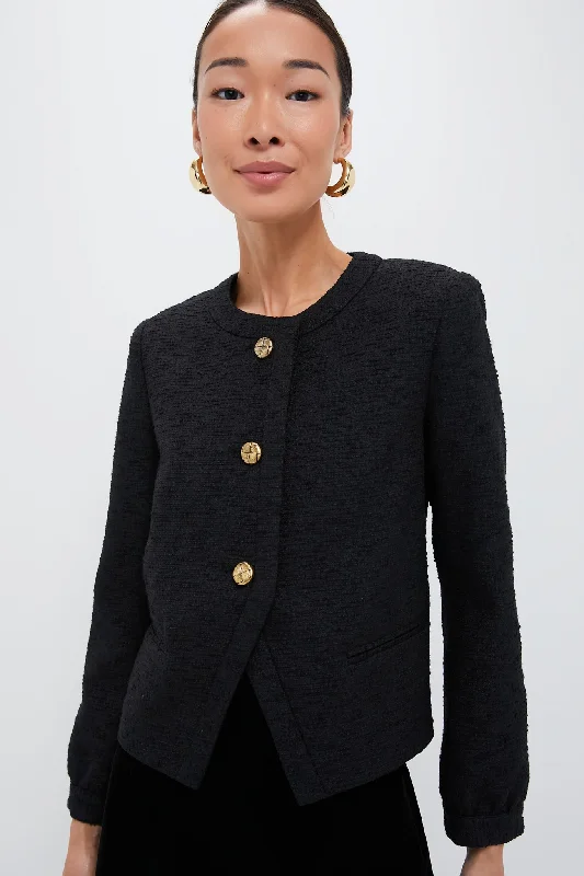 Women's Activewear Garments Black Tweed Sommers Jacket