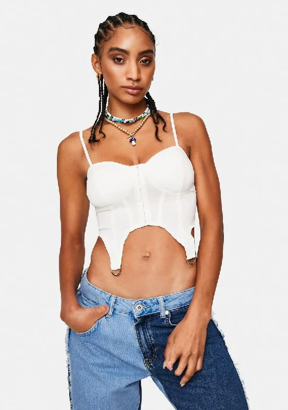 Women's Professional Garments Infinite Vibes Stretch Denim Hook Eye Bustier