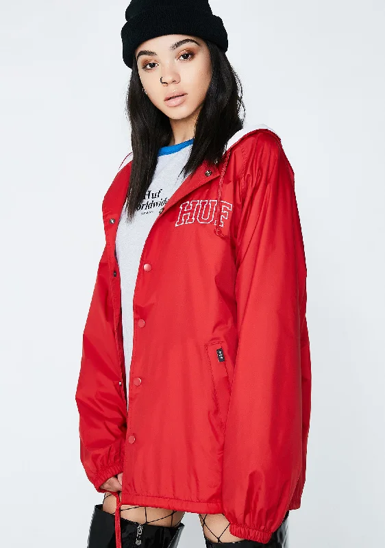 Women's Contemporary Apparel Arch Block Hooded Coach Jacket