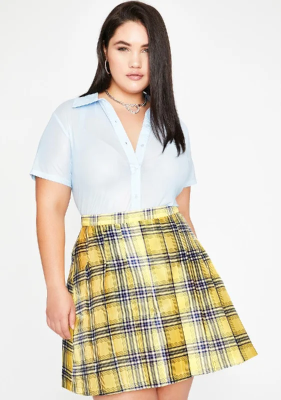 Classic Women's Apparel Plus Frenemies Forever Plaid Skirt