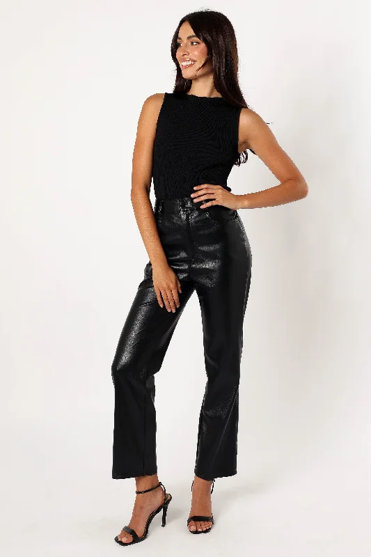 Women's Outerwear Apparel Maverick Vegan Leather Pants - Black