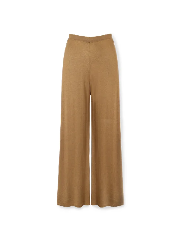 Chic Clothes For Women Elastic Waist Wide Leg Knit Pants