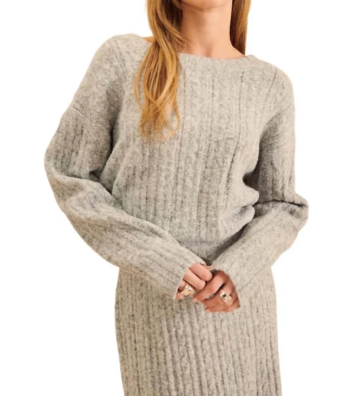 Women's Clothes And Apparel Sets Chance Sweater In Smokey Cloud