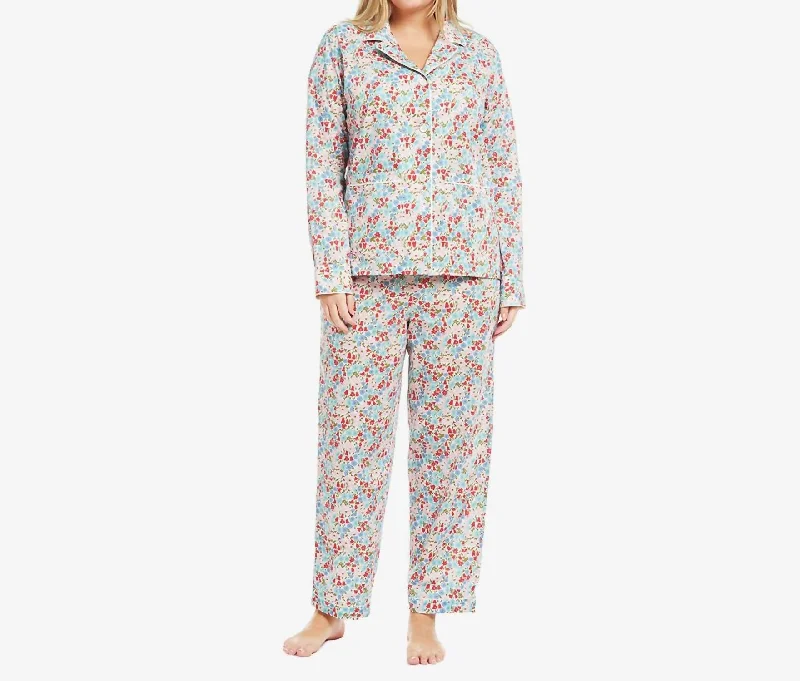 Formal Clothing For Women Ayla Liberty Print Pj Set In Poppy/daisy Print