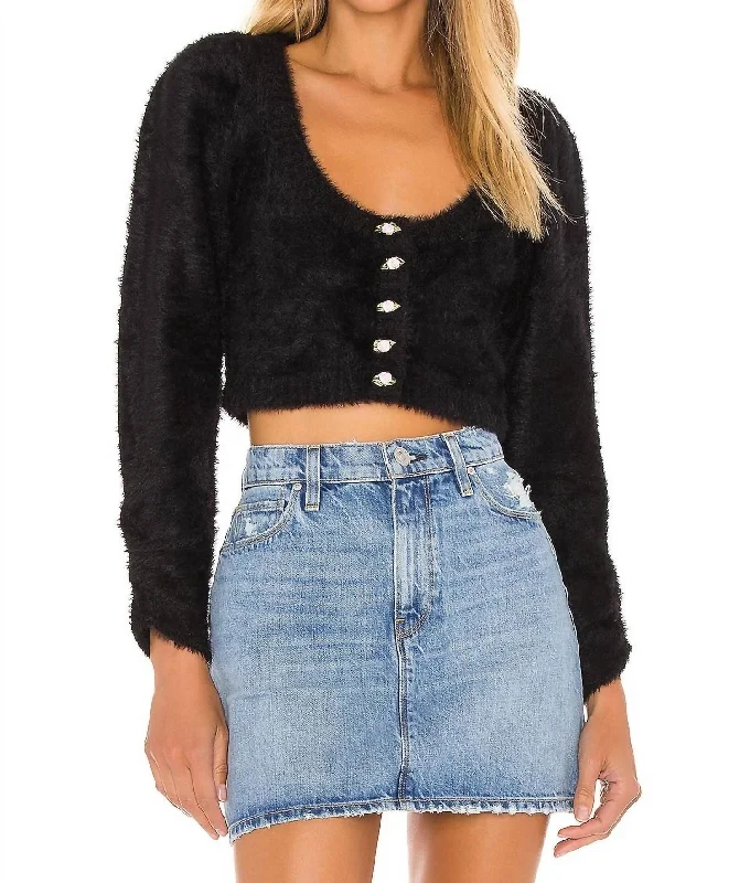 Women's Resort Apparel Anastasia Cropped Cardigan In Black