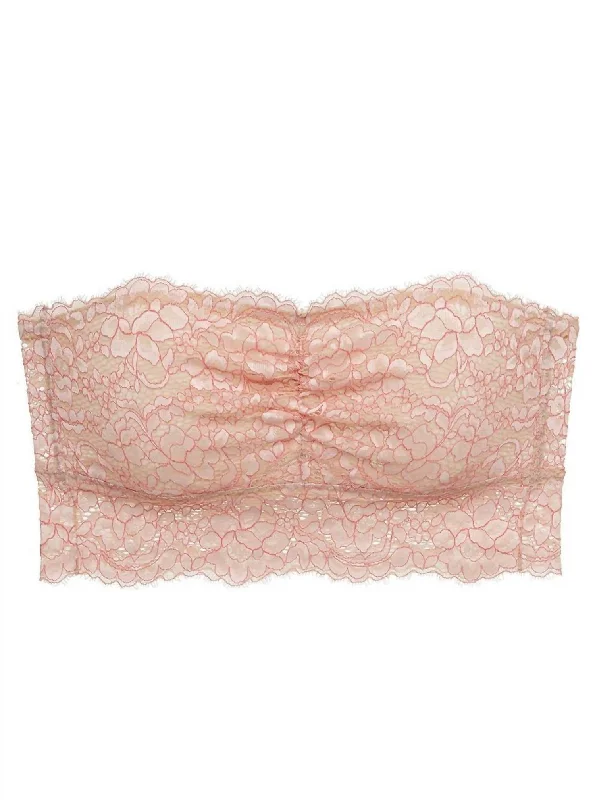 Women's Occasion Wear Clothes Pret-A-Porter Lace Bandeau In Rose Dawn/pink Passion