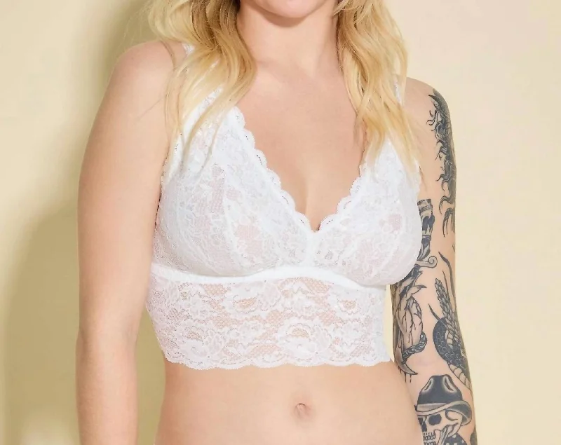 Casual Clothes For Women Never Say Never Plungie Longline Bralette In White