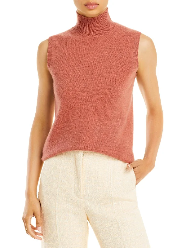 Women's Casual Wear Clothes Womens Cashmere Sleeveless Turtleneck Sweater