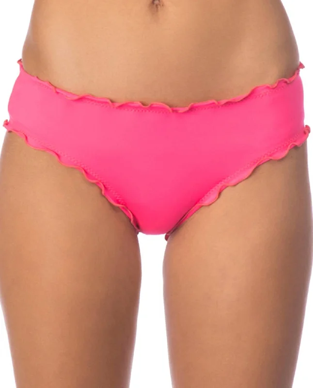 Women's Contemporary Clothing Cheeky Bikini Bottom In Frill Of It Pink