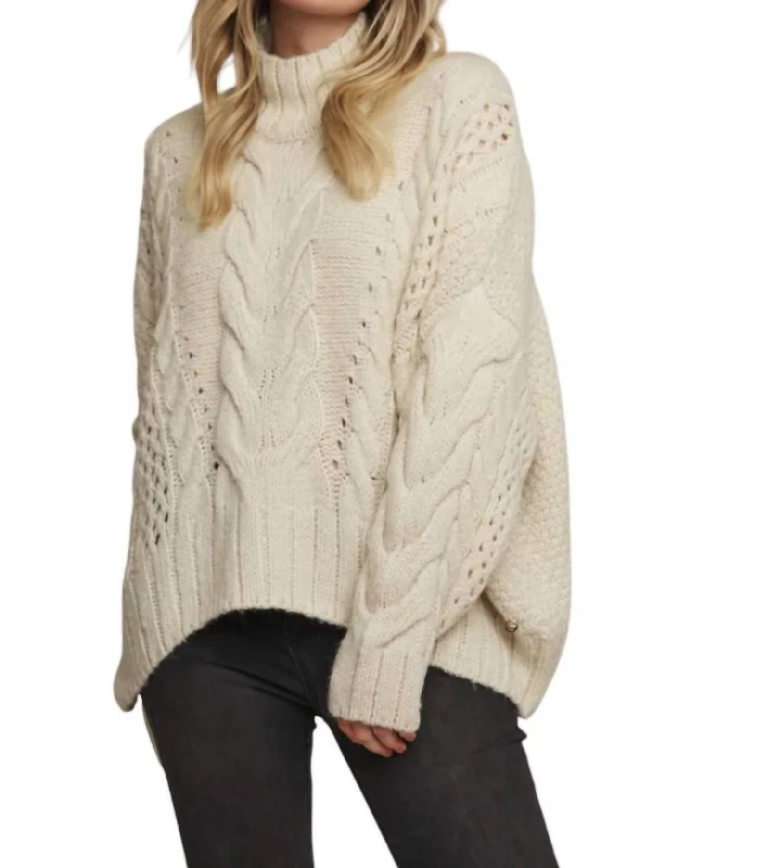 Affordable Women's Clothes Kelson Turtleneck Relaxed Sweater In Birch