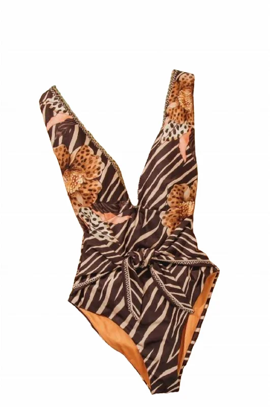 Women's Transitional Outfit Florentine Jambo One Piece In Jambo Animal Print