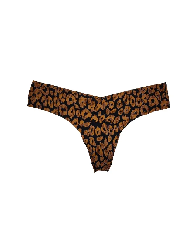 Women's High-Fashion Clothes Women's Printed Low Rise Thong In Honey Leopard