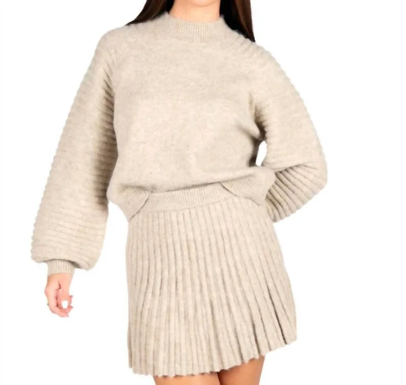 Women's Clothes For The Office Kat Sweater Top In Heathered Oat