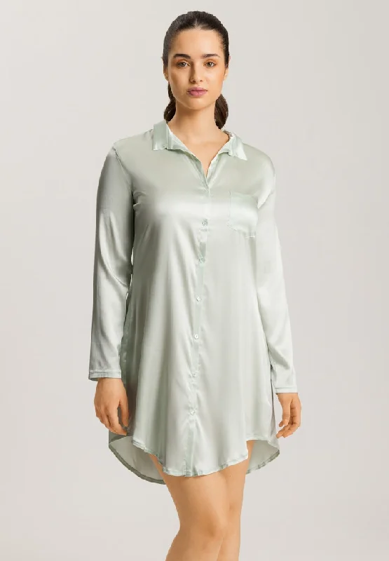 Stylish Women's Attire Grand Central - Long-Sleeved Silk Nightshirt 90cm