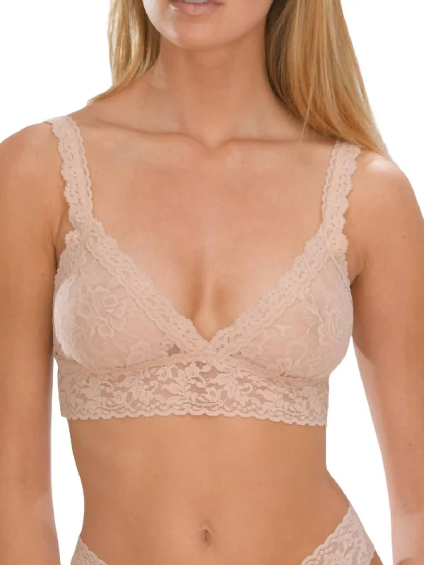 Women's Luxury Attire Signature Lace Corssover Bralette In Chai