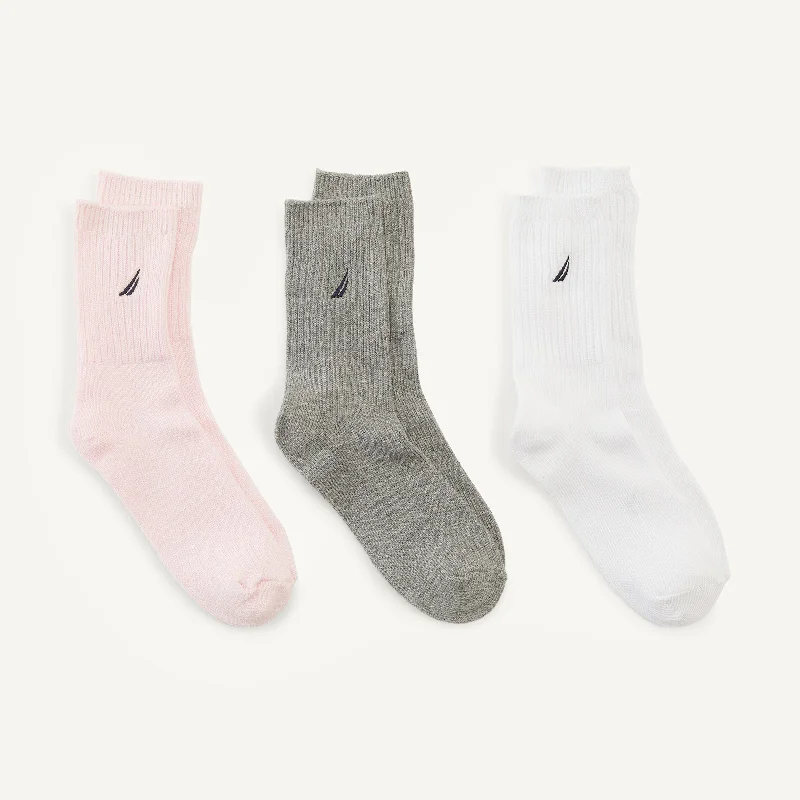 Women's Elegant Clothing Sets Nautica Womens Crew Socks, 3-Pack