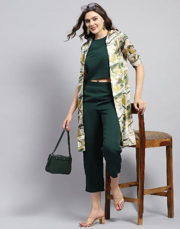 Women's Casual Wear Clothing Women Green Solid Round Neck Sleeveless Combo 3Pc Set Women's Casual Wear Clothing Women Green Solid Round Neck Sleeveless Combo 3Pc Set