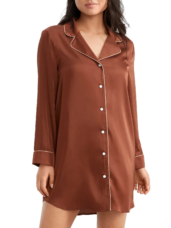 Formal Clothing For Women Bare Women's The Washed Satin Sleep Shirt