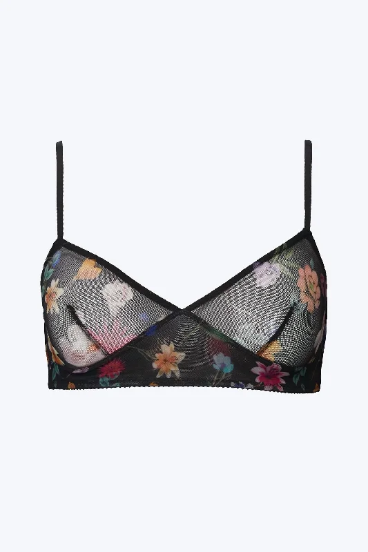 Casual Chic Women's Clothes Sylvie Retro Bra In Black Floral