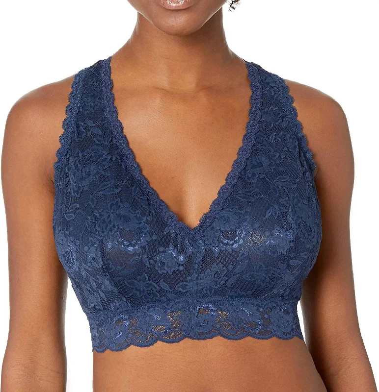 Stylish Clothes For Women Never Say Never Curvy Racerback Bralette In Navy Blue