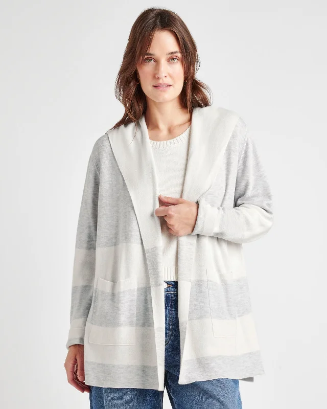 Women's Work Outfit Sydney Cashblend Reversible Stripe Cardigan